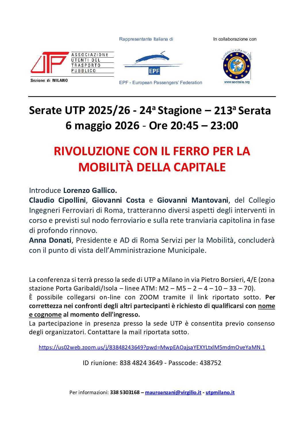 6 maggio, Milano – Rivoluzione con il ferro per la mobilità della capitale