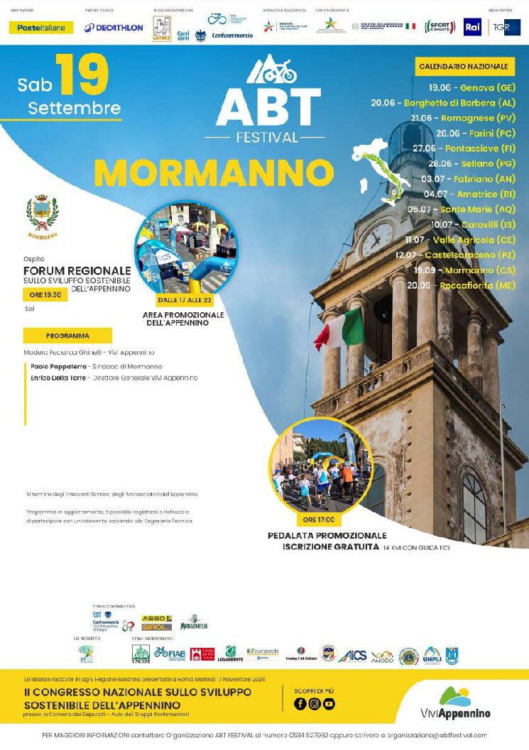 Appennino Bike Tour Festival in Calabria e Sicilia a Mormanno (CS) e a Roccafiorita (ME)