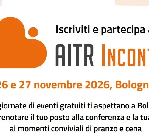 V Edizione di “AITR Incontra” il 26-27 novembre 2026 a Bologna